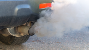 Car releasing carbon emissions 