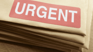 urgent documents stacked for an urgent document delivery